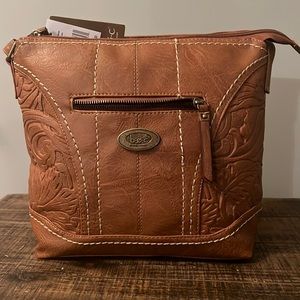 BOC Born Concept Heartwood Tooled Crossbody Handbag